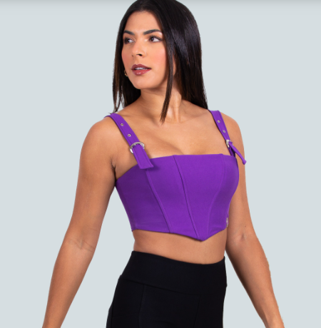 Imagem: Cropped Roxo Sem Manga Estruturado