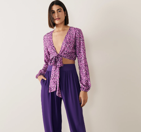 Imagem: Cropped Roxo Variado Estampada