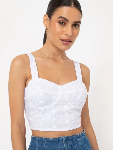 Imagem: Cropped top claro off white