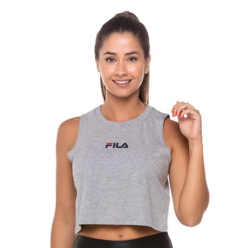 Imagem: Cropped Fila Cinza Estilo Regata