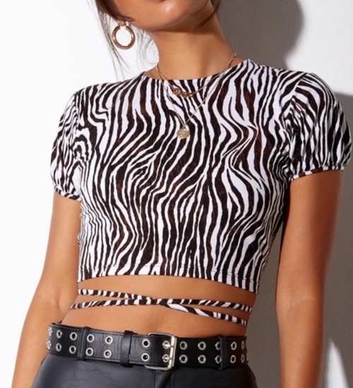 Imagem: Cropped Zebra Manga Curta Streetwear