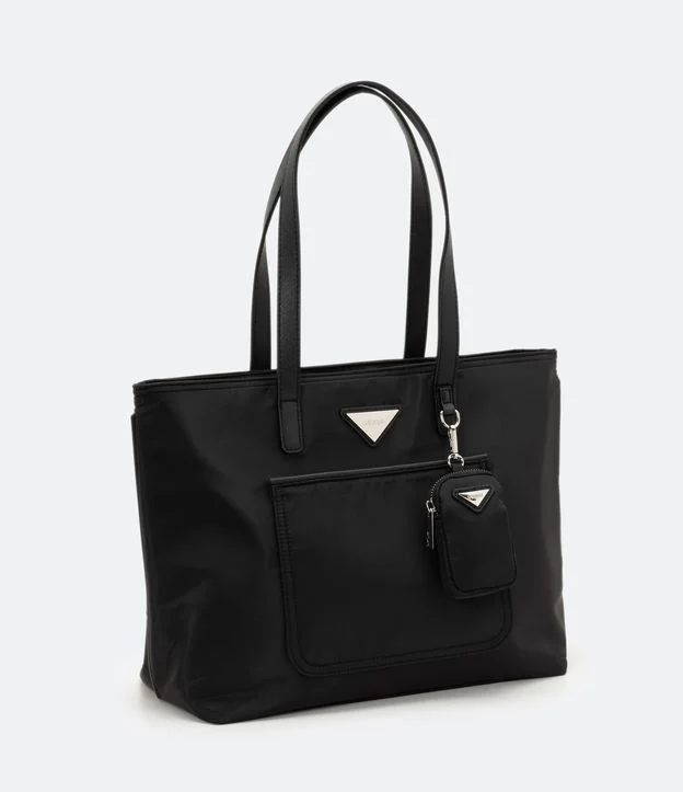 Imagem Bolsa Shopper Com Bolso Frontal E Porta Moedas Preto