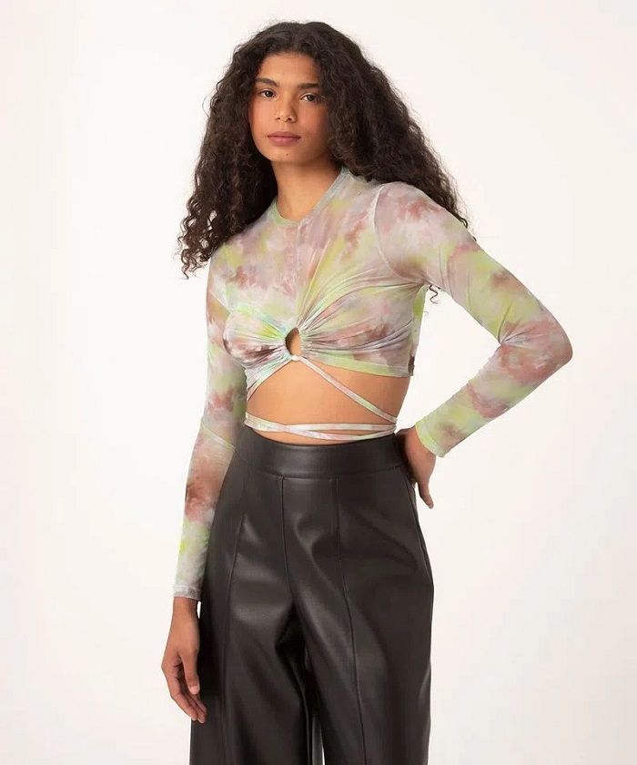 Imagem Cropped Transparente Tule Tie Dye