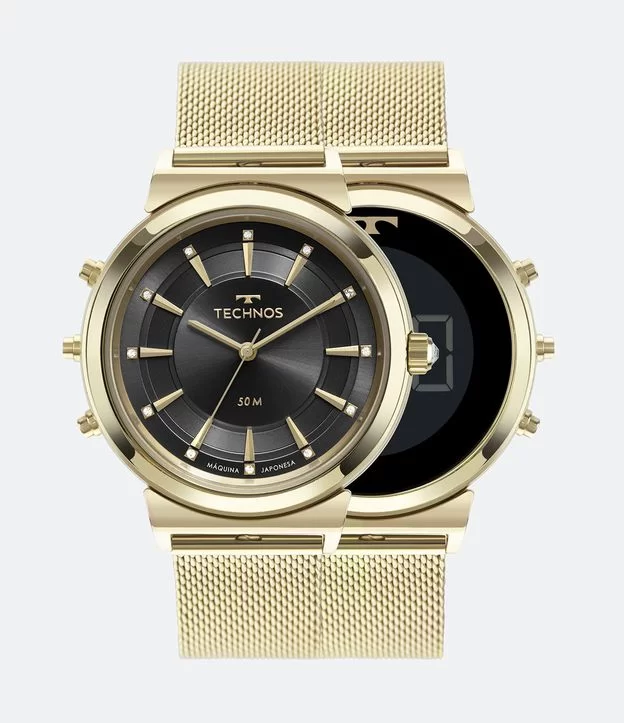 Imagem Relógio Technos Com Caixa E Pulseira Em Aço Dourado 9T33Ah/1P Dourado