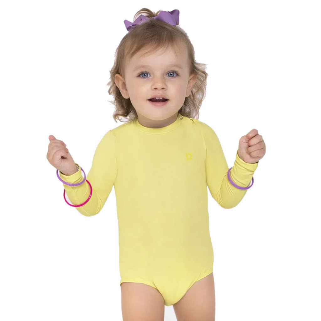 Imagem Body Infantil Praia Amarelo-Claro