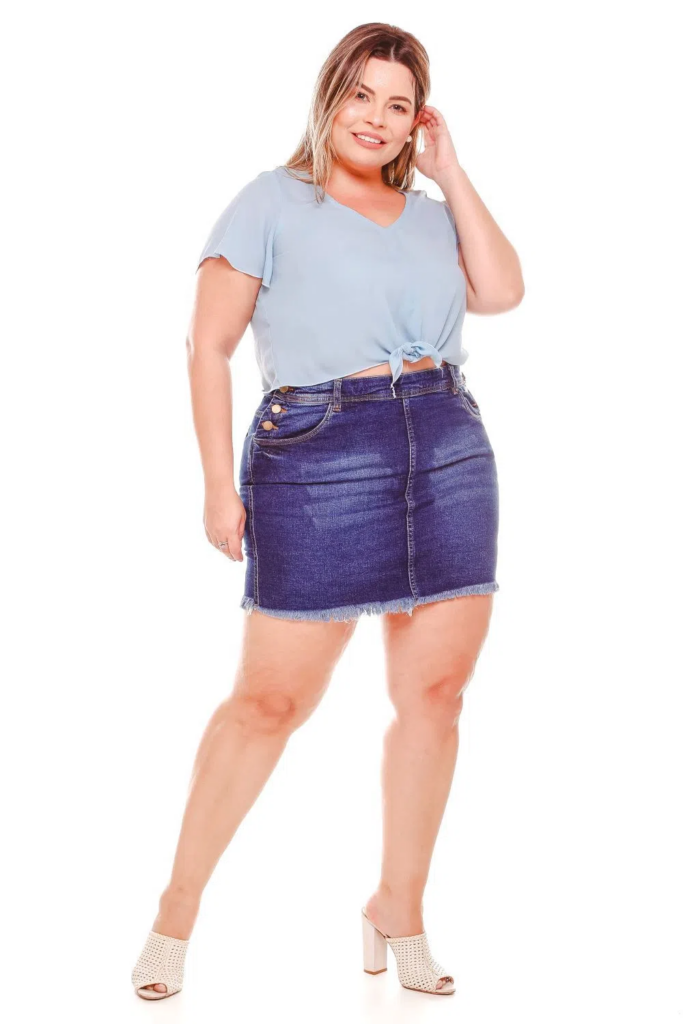 Imagem Minissaia Plus Size Jeans Almaria