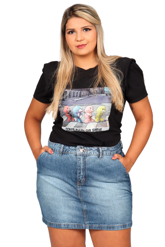 Imagem Minissaia Plus Size Jeans Almaria Fact