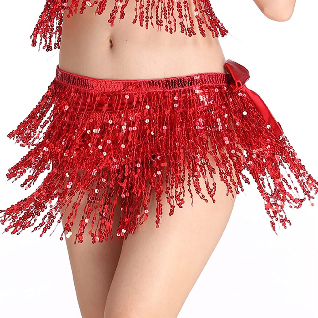 Imagem Minissaia Paetê Vermelha Fringed Skirt