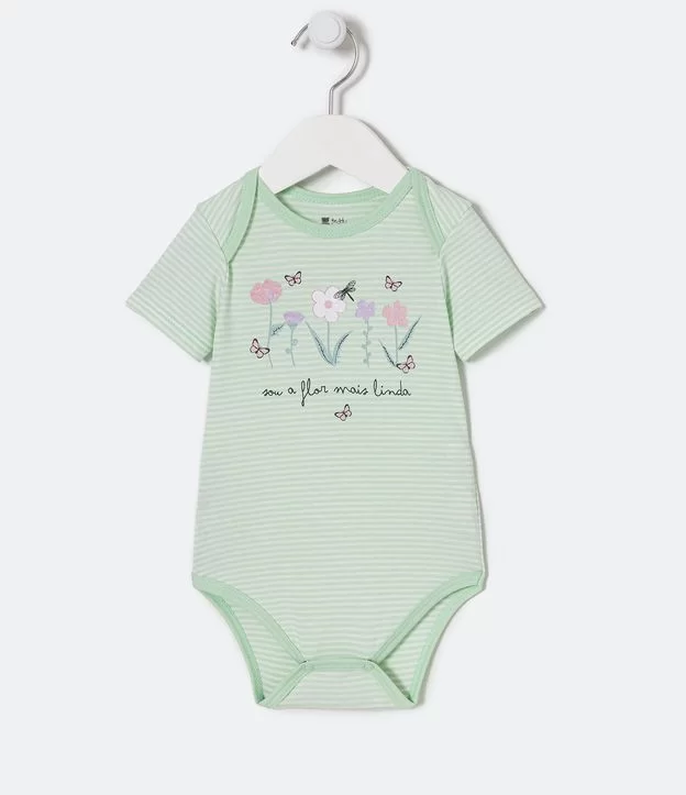 Imagem Body Infantil Bebê Com Estampa De Florzinha