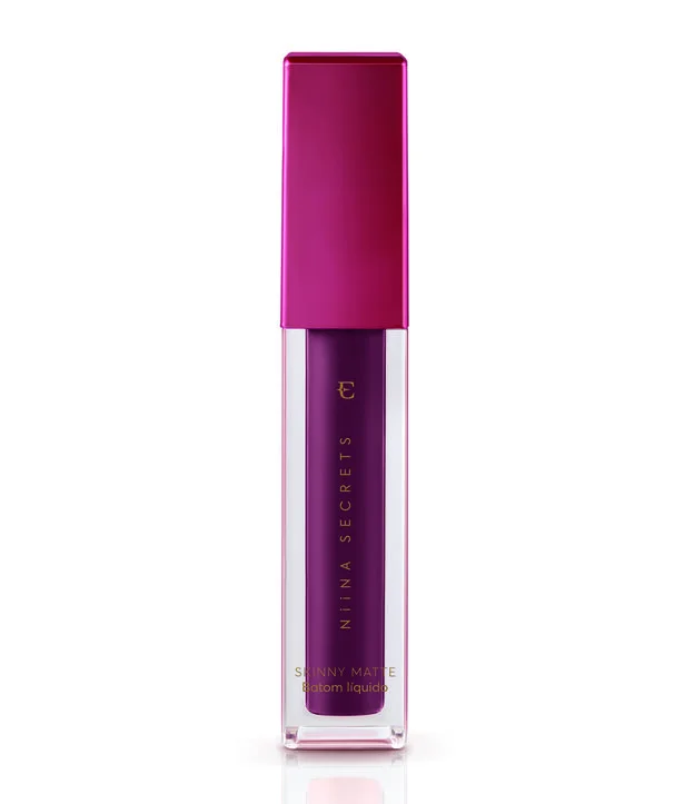 Imagem Com Batom Roxo Líquido Skinny Matte Niina Secrets &Quot;Jasmin&Quot;