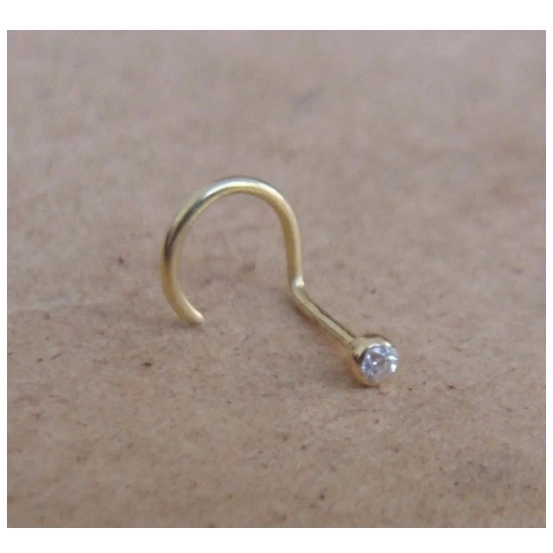 Imagem com Piercing Nariz Ouro Garantia Eterna 18k Bolinha 