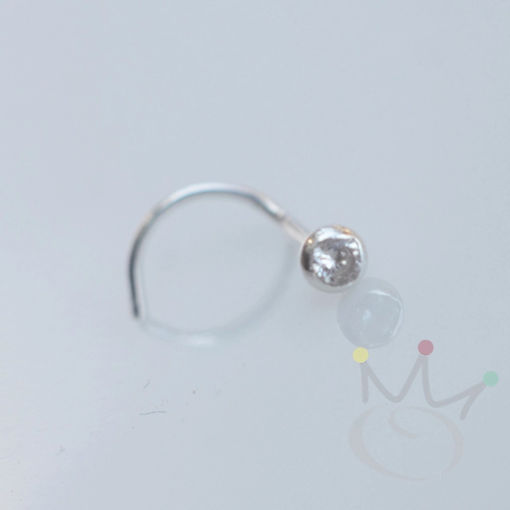 Imagem com Piercing Nostril (Nariz) Pedrinha 1.5mm - Prata 