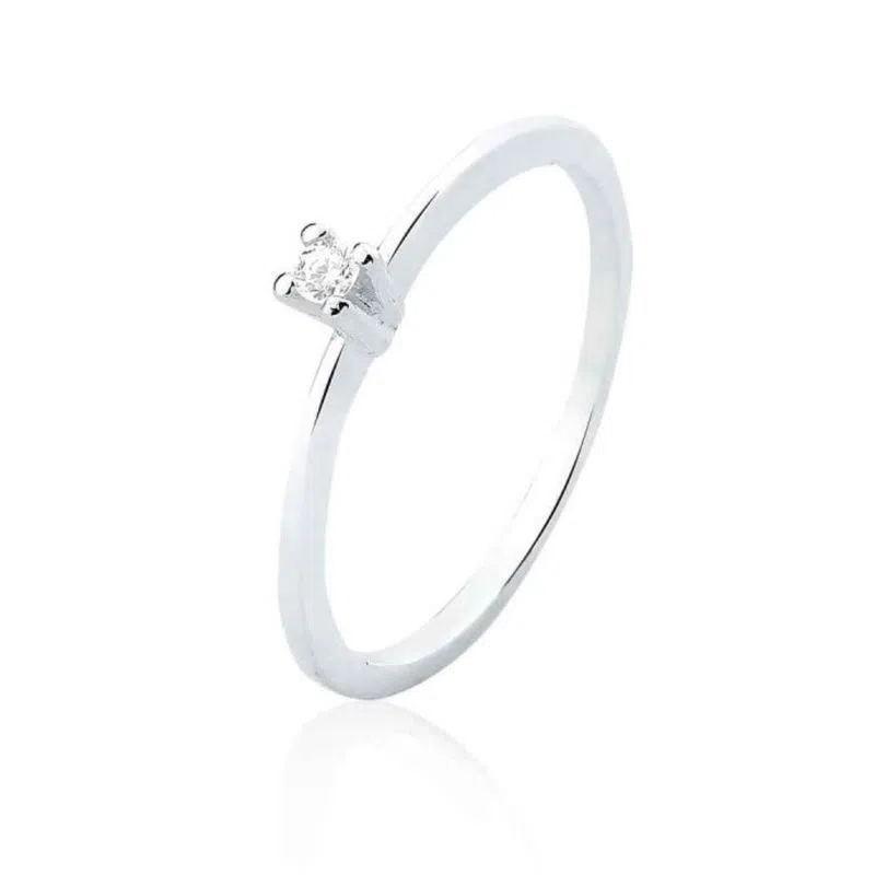 Imagem com Anel De Prata Solitário Zircônia Sal Do Mar