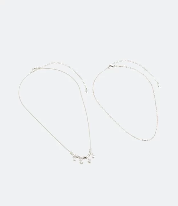 Imagem com Colar Camadas Com Pingentes De Zircônia Prata