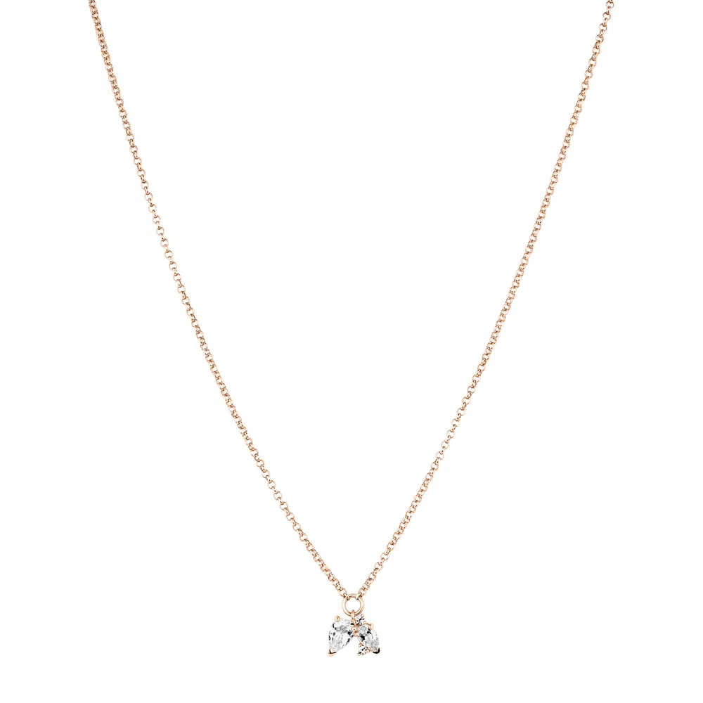 Imagem com Colar Life Luna Gota Liga Rose Topázio Incolor