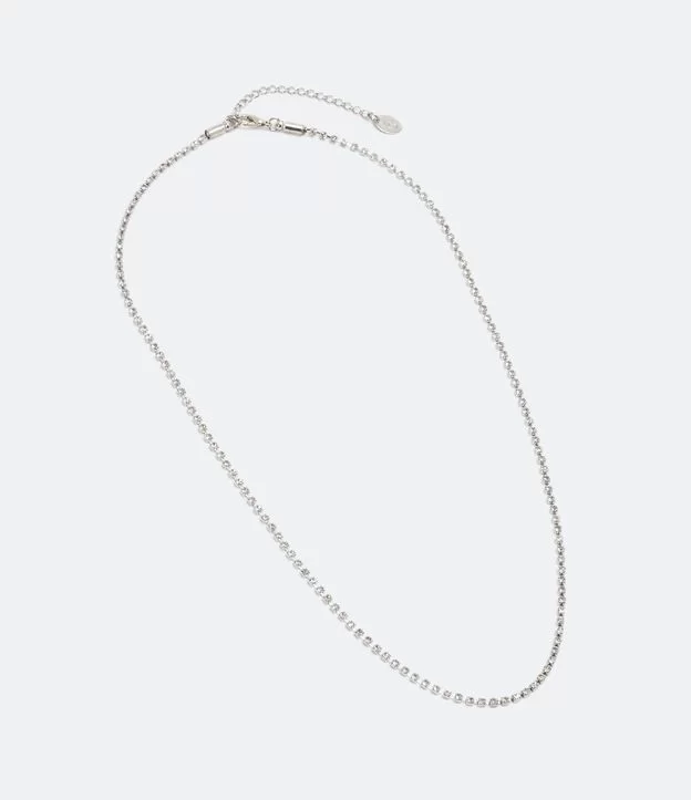 Imagem com Colar Longo Em Filetes De Strass Cinza