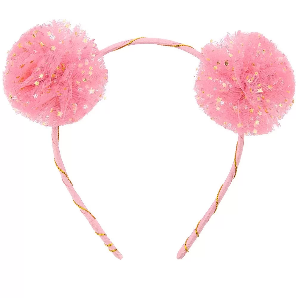 Imagem Com Tiara De Cabelo Infantil Gabrielinha Pompom Rosa