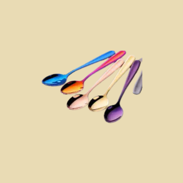 Suwiaklall Colher De Aço Inoxidável Colher De Chá De Café Lavável Talheres Coloridos, Colorido Imagem Com Suwiaklall Colher De Aço Inoxidável Colher De Chá De Café Lavável Talheres Coloridos, Colorido