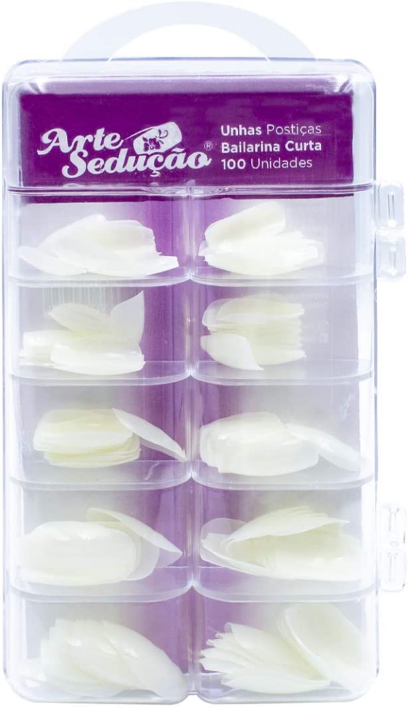 Imagem com Unhas Postiças Formato Bailarina Curta, Arte Sedução