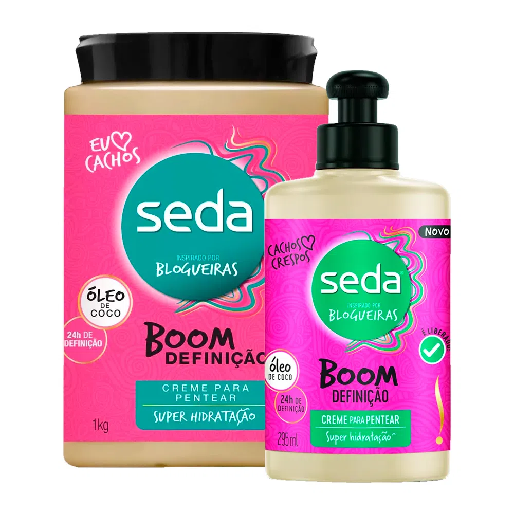 Creme De Pentear Boom Definição - Seda Imagem Com Creme De Pentear Boom Definição - Seda