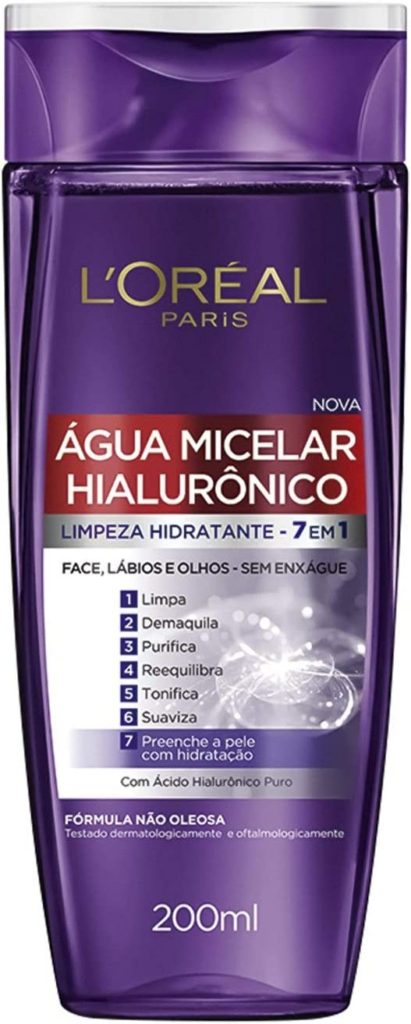 Imagem com Água Micelar L'Oréal Paris Hialurônico Limpeza Hidratante 7 em 1
