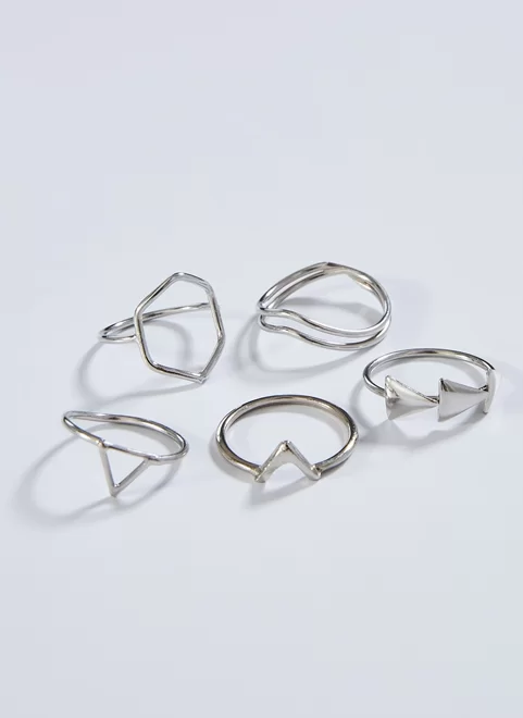 Imagem com Kit 5 Anéis Vazados