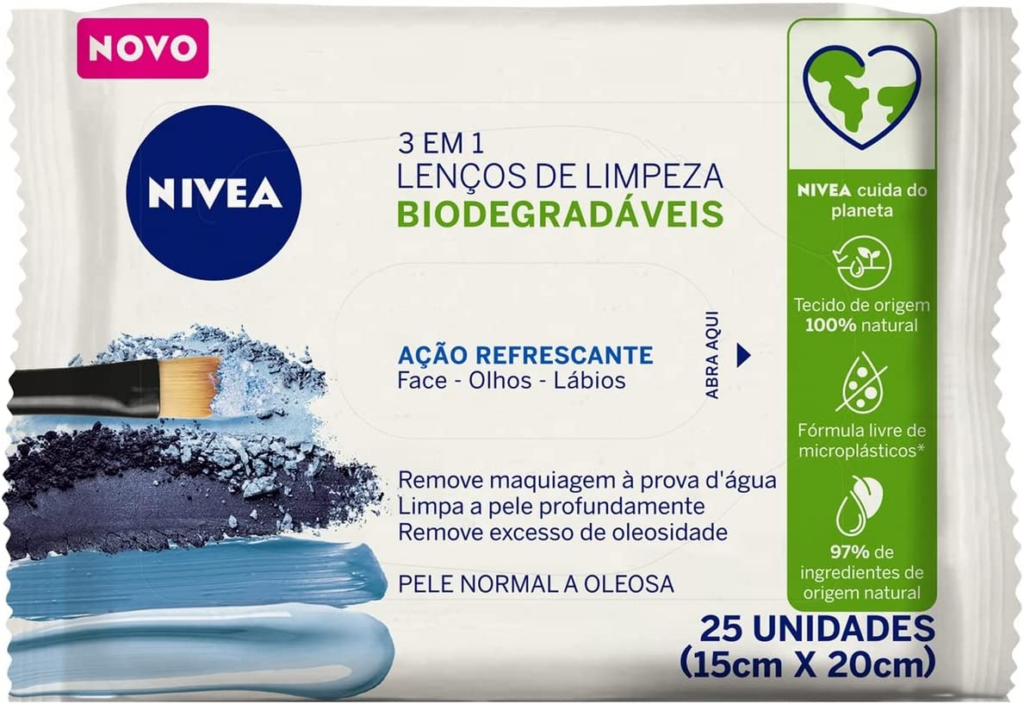 Imagem Com Lenço De Limpeza Facial Nivea Demaquilante 3 Em 1