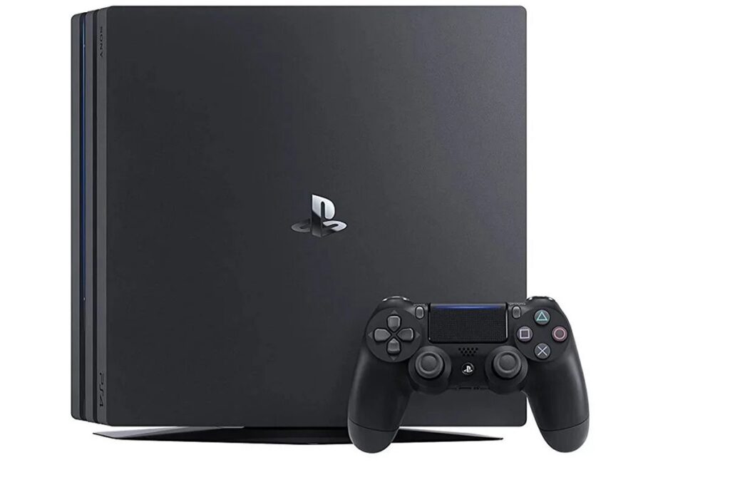Imagem que mostra o PS4 e um controle do PS4