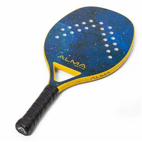 Raquete Para Beach Tennis Full Carbon Alma Genius - Sky Blue Imagem Com Raquete Para Beach Tennis Full Carbon Alma Genius - Sky Blue
