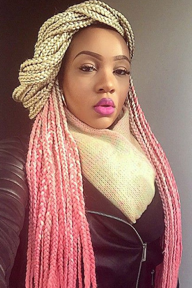 Imagem Com Box Braids Rosa Com Loiro