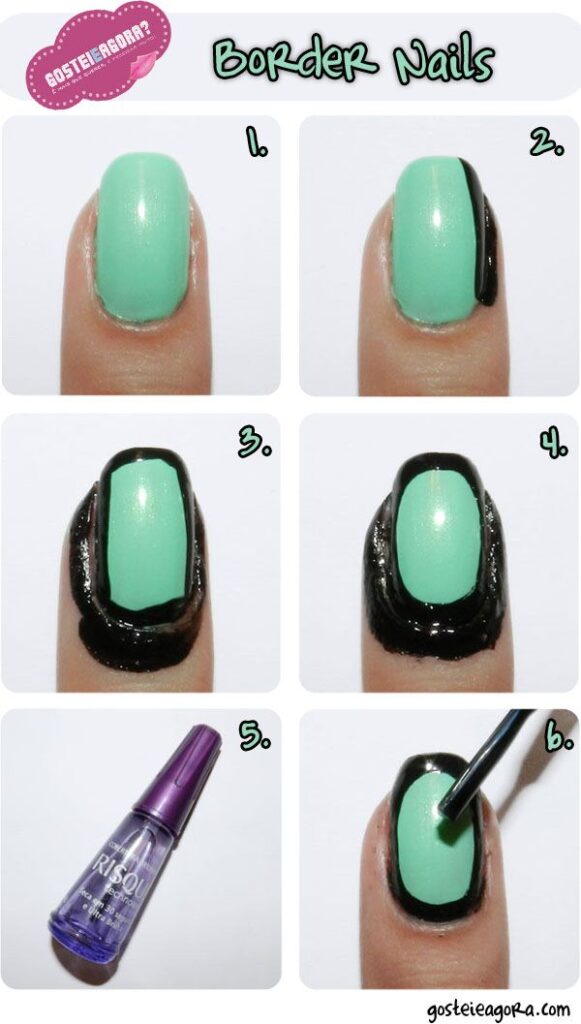 Imagem Com Passo A Passo Da Border Nails