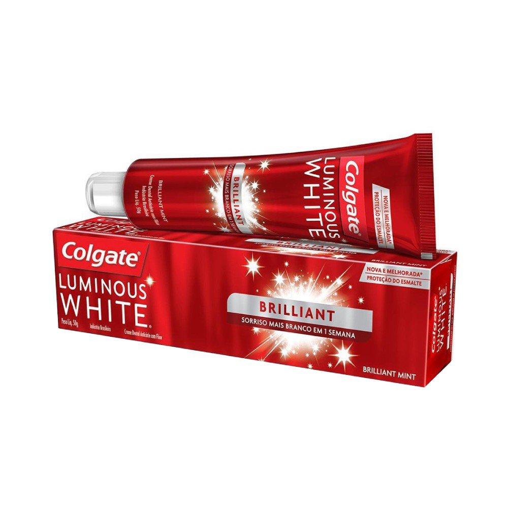 Imagem Com Creme Dental Colgate Luminous White Brilliant