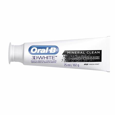 Imagem Com Creme Dental Oral-B 3D White Mineral Clean Fresh Mint
