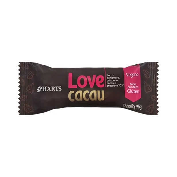 Harts Natural Display De Barra De Fruta Orgânica Love Cacau 25G Imagem Com Harts Natural Display De Barra De Fruta Orgânica Love Cacau 25G
