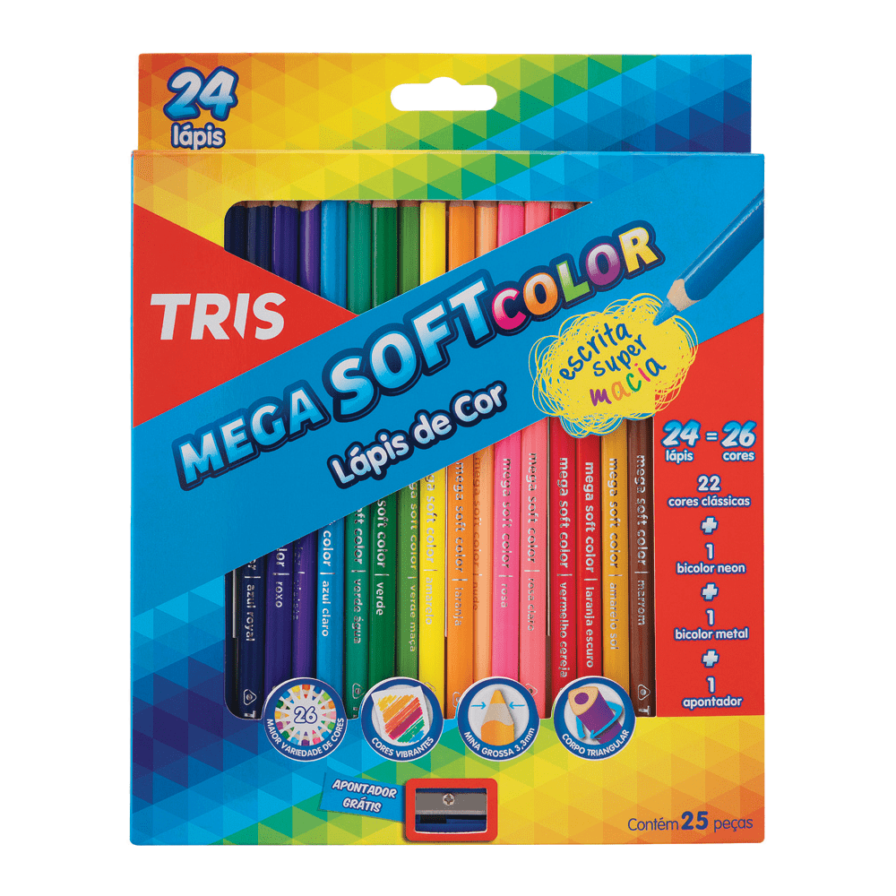 Lápis De Cor Tris Mega Soft Colorido Imagem Com Lápis De Cor Tris Mega Soft Colorido