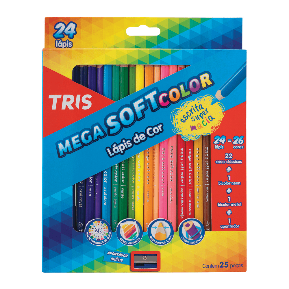 Imagem Com Lápis De Cor Tris Mega Soft Colorido