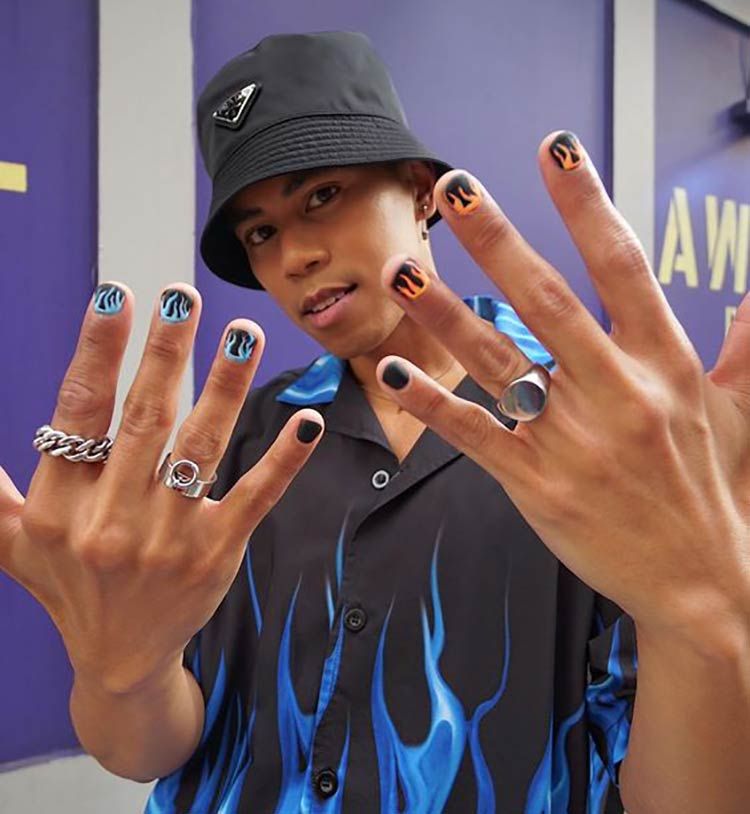 Imagem Com Unhas Decoradas Pretas Masculinas