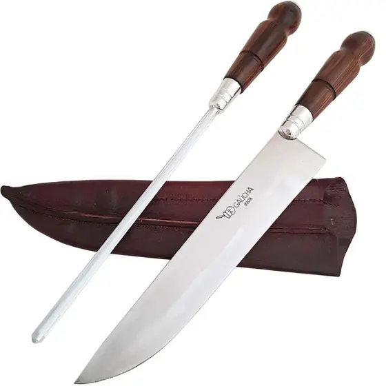 Faca Artesanal (Picanheira Inox 420) - Facas Gaúcha Imagem Com Faca Artesanal (Picanheira Inox 420) - Facas Gaúcha