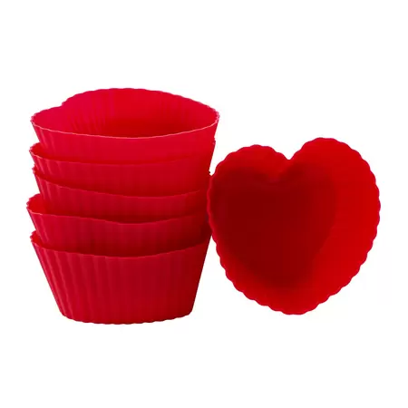 Forma De Silicone Para Cupcake Yangzi Formato De Coração 6 Unidades Imagem Com Forma De Silicone Para Cupcake Yangzi Formato De Coração 6 Unidades