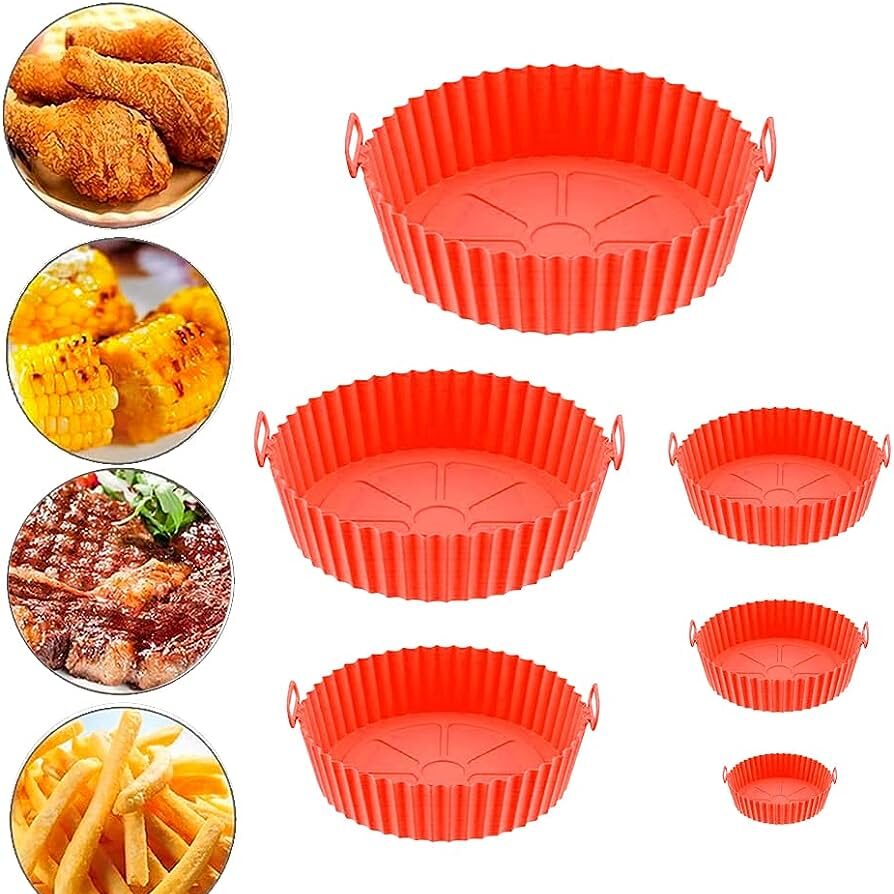 Kit 6 Formas Silicone Para Air Fryer Krv Magazine Imagem Com Kit 6 Formas Silicone Para Air Fryer Krv Magazine