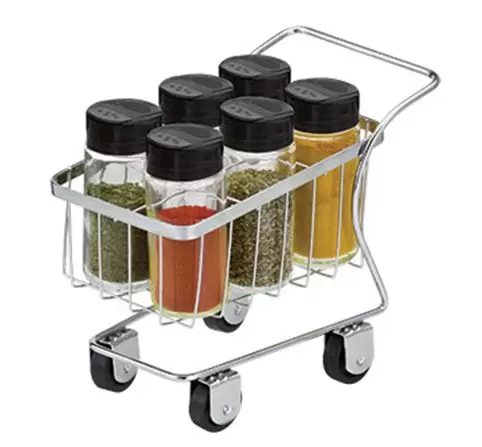 Porta-Temperos Passerini, Kit 6 Potes De Vidro Com Organizador Imagem Com Porta-Temperos Passerini, Kit 6 Potes De Vidro Com Organizador