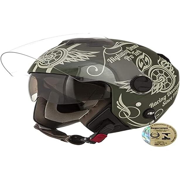 Pro Tork Capacete De Moto New Atomic Highway Dreamarelos Fosco 60 Marrom Imagem Com Pro Tork Capacete De Moto New Atomic Highway Dreamarelos Fosco 60 Marrom