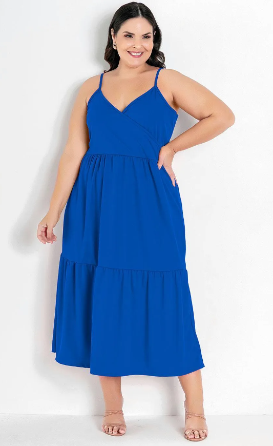 Vestido Plus Size Marguerite Royal