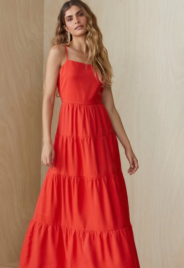 Vestido longo vermelho