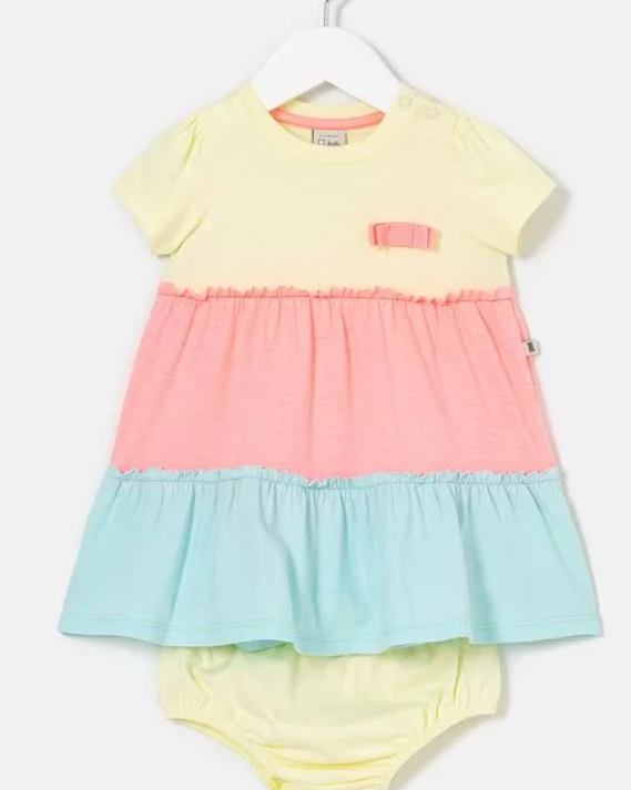 Vestido neon marias infantil com calcinha