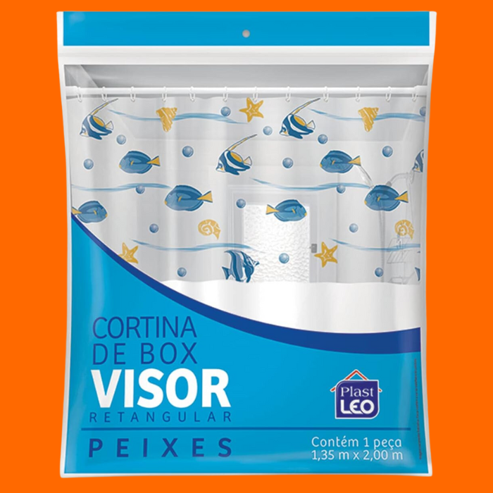 Plastleo Cortina Para Box Visor Peixes
