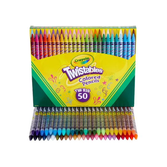 Imagem Com Crayola Twistables Conjunto De Lápis Coloridos Com 50 Cores, Multicor