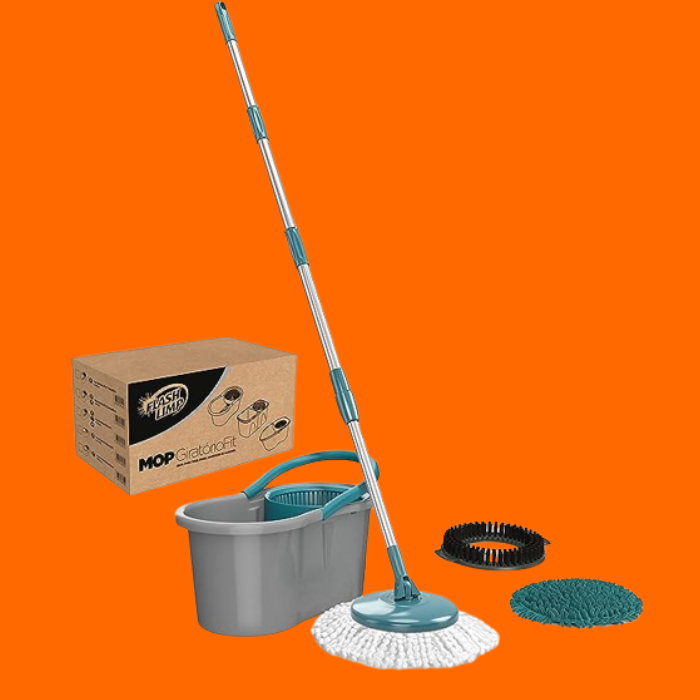 Mop Fit Giratório 3 Em 1, Flash Limp Mop Fit Giratório 3 Em 1, Flash Limp