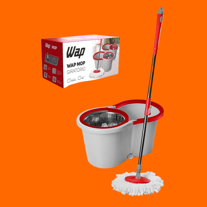 Wap Mop Giratório Inox Esfregão Multiuso Para Limpeza Wap Mop Giratório Inox Esfregão Multiuso Para Limpeza