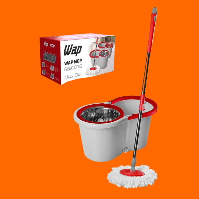 WAP MOP GIRATÓRIO INOX Esfregão Multiuso para Limpeza 